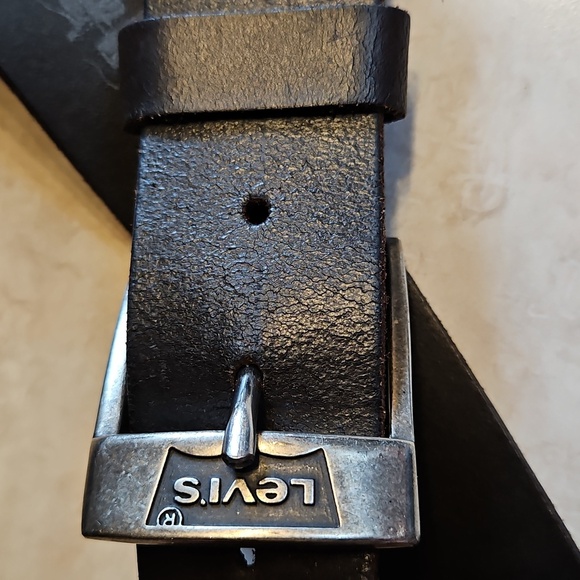 Levi's Dark Brown Bovine Leather Belt Sz. 85/34 Made In Mexico - Picture 2 of 9